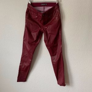 Faux Red Leather Pants